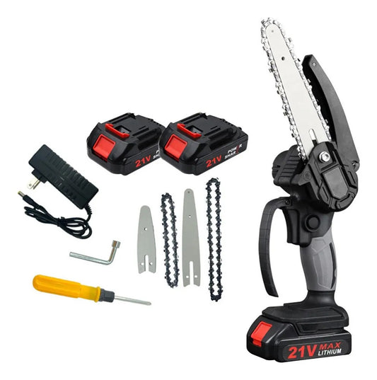 Mini Motosierra Eléctrica Inalámbrica 21V – Potencia Profesional en la Palma de tu Mano