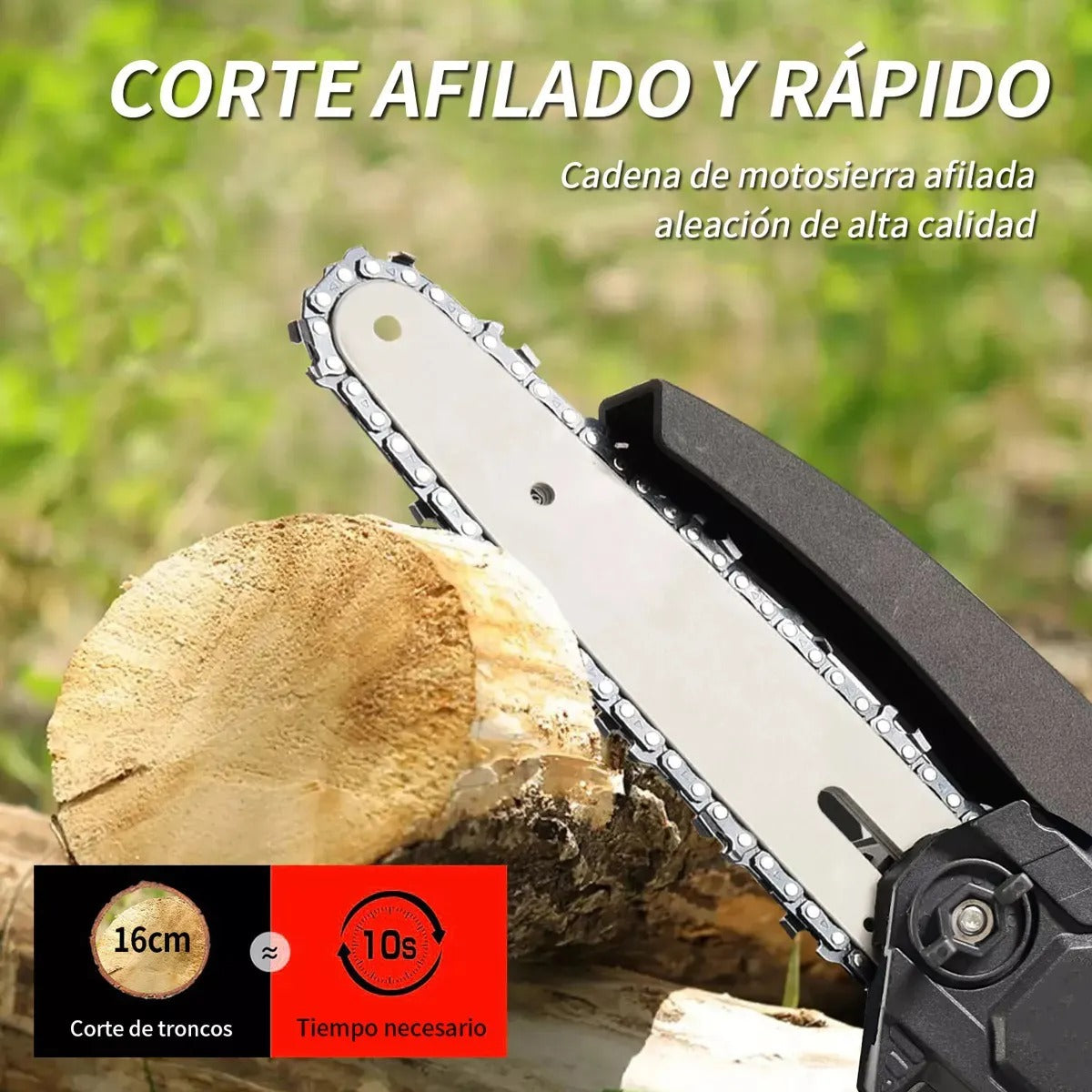 Mini Motosierra Eléctrica Inalámbrica 21V – Potencia Profesional en la Palma de tu Mano