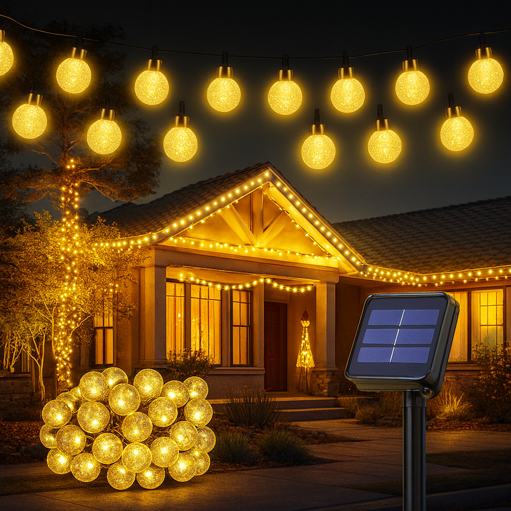 Luces Navideñas con panel solar