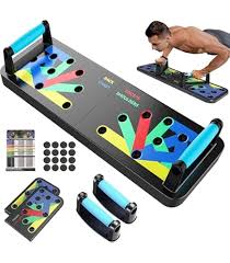 Tabla para flexiones, push up board, foldable push up board, equipo de gimnasio en casa, entrenamiento de fuerza para hombres y mujeres, plegable, con banda de resistencia y mango ajustable