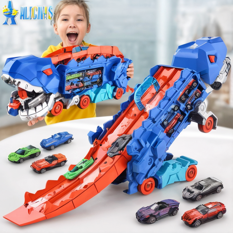 Diversión que enciende su imaginación🎉Dinosaurio Camión 2 en 1 🦖🚚