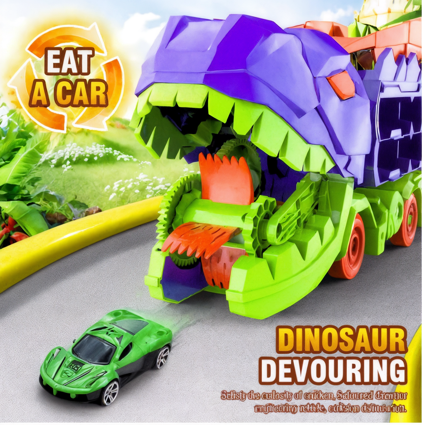 Diversión que enciende su imaginación🎉Dinosaurio Camión 2 en 1 🦖🚚