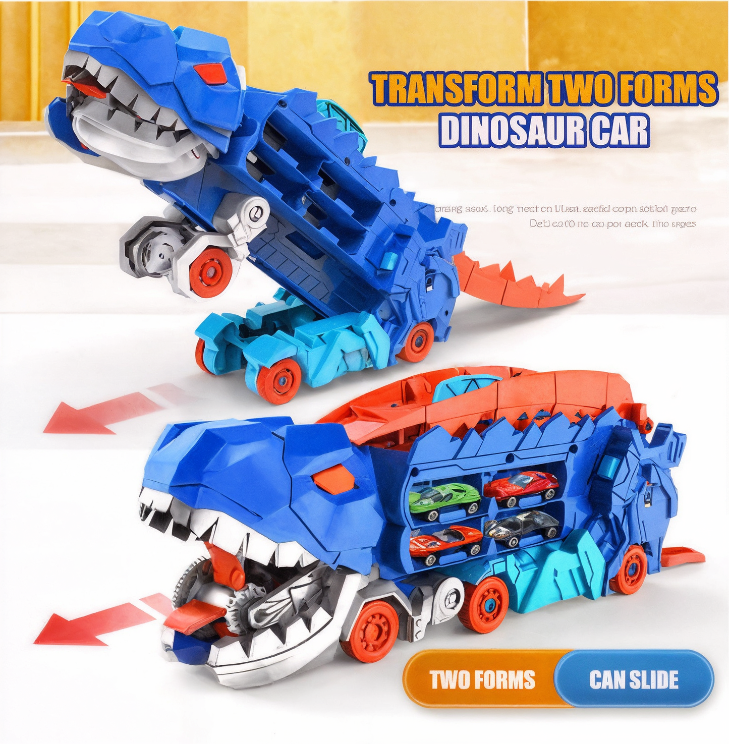 Diversión que enciende su imaginación🎉Dinosaurio Camión 2 en 1 🦖🚚