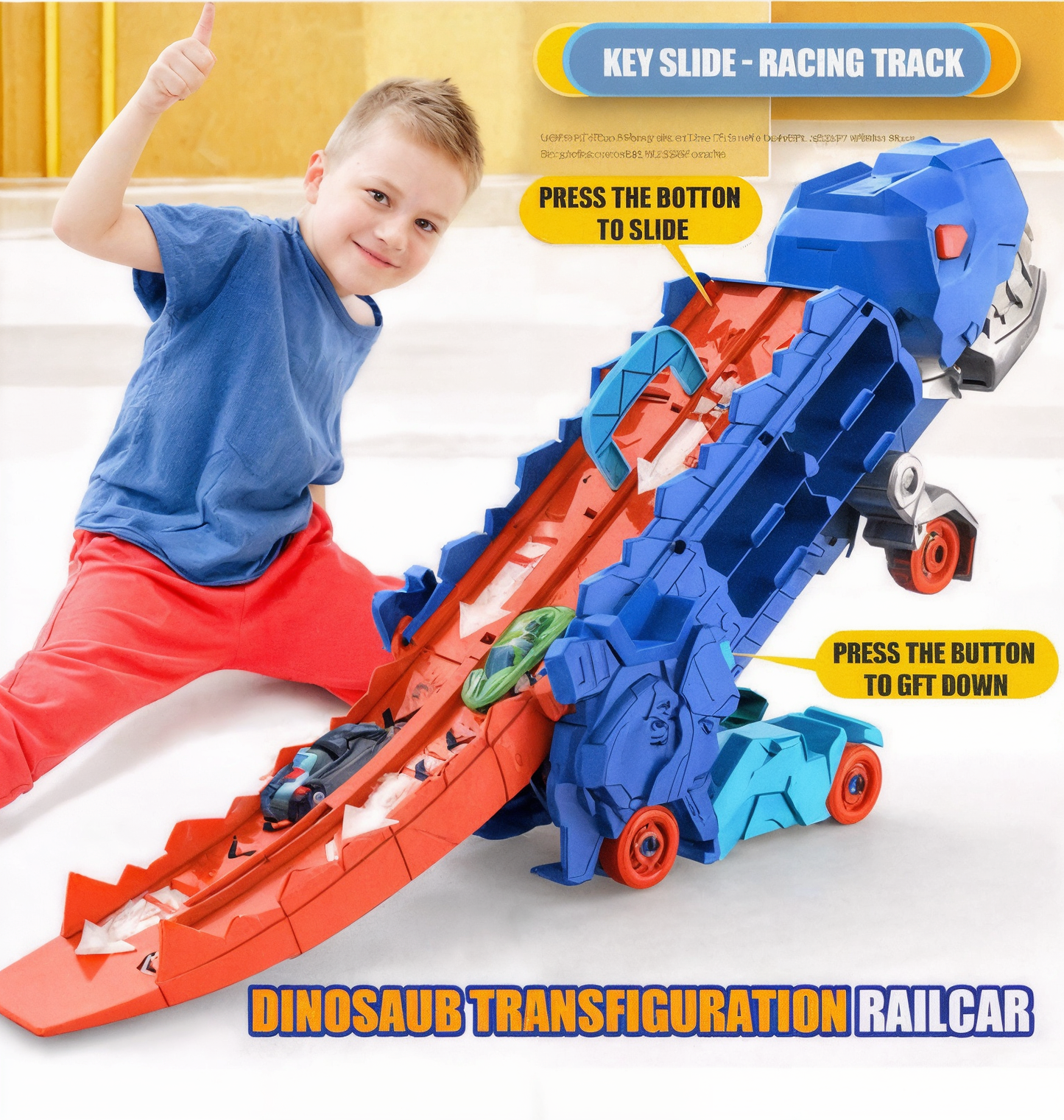 Diversión que enciende su imaginación🎉Dinosaurio Camión 2 en 1 🦖🚚