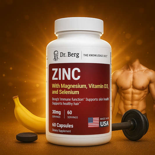 Zinc con Magnesio, Vitamina D3 y Selenio – 30 mg de Zinc – 60 cápsulas vegetales