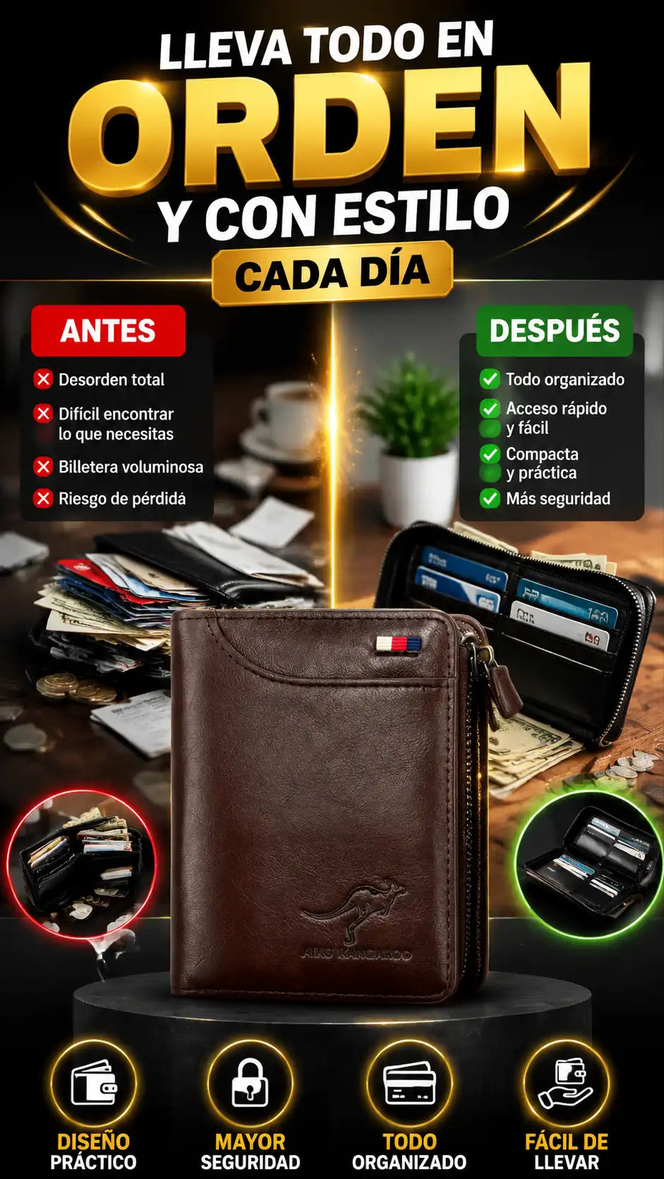 Billetera con cierre — Organiza tus pertenencias con comodidad