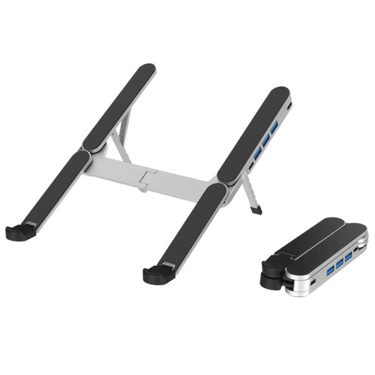 Soporte Plegable para Laptop con Hub USB-C / USB 3.0