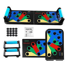 Tabla para flexiones, push up board, foldable push up board, equipo de gimnasio en casa, entrenamiento de fuerza para hombres y mujeres, plegable, con banda de resistencia y mango ajustable