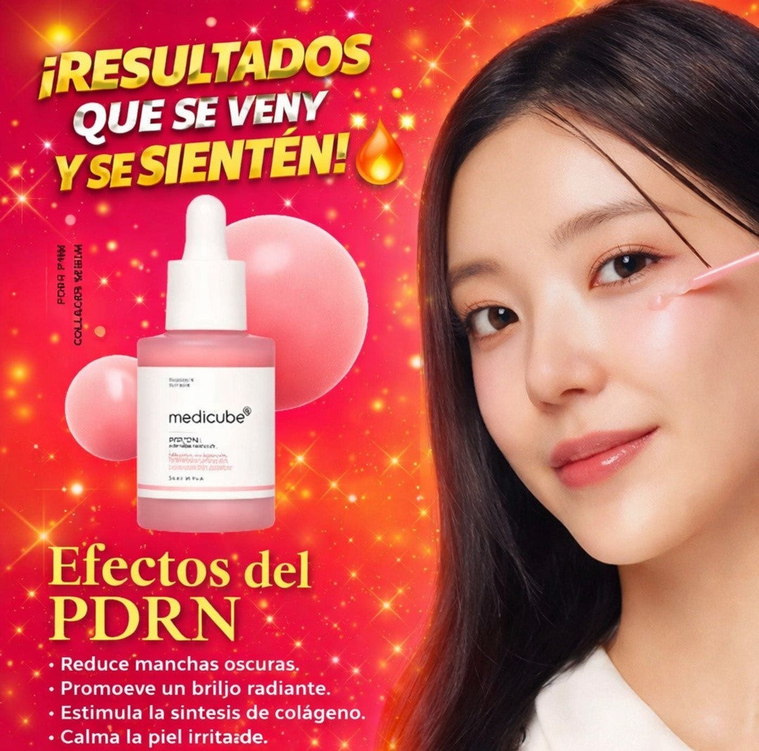 DESPIERTA CON "EFECTO FILTRO" EN LA VIDA REAL😱Serum Medicube PDRN PINK. ¡Piel Hidratada, Iluminada y Rejuvenecida😯con ayuda del ADN del Salmón!
