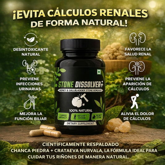 EL EXITOSO SUPLEMENTO NATURAL ¡STONE DISSOLVER!: Disolvente Natural de Cálculos Renales 100% Puro y Orgánico